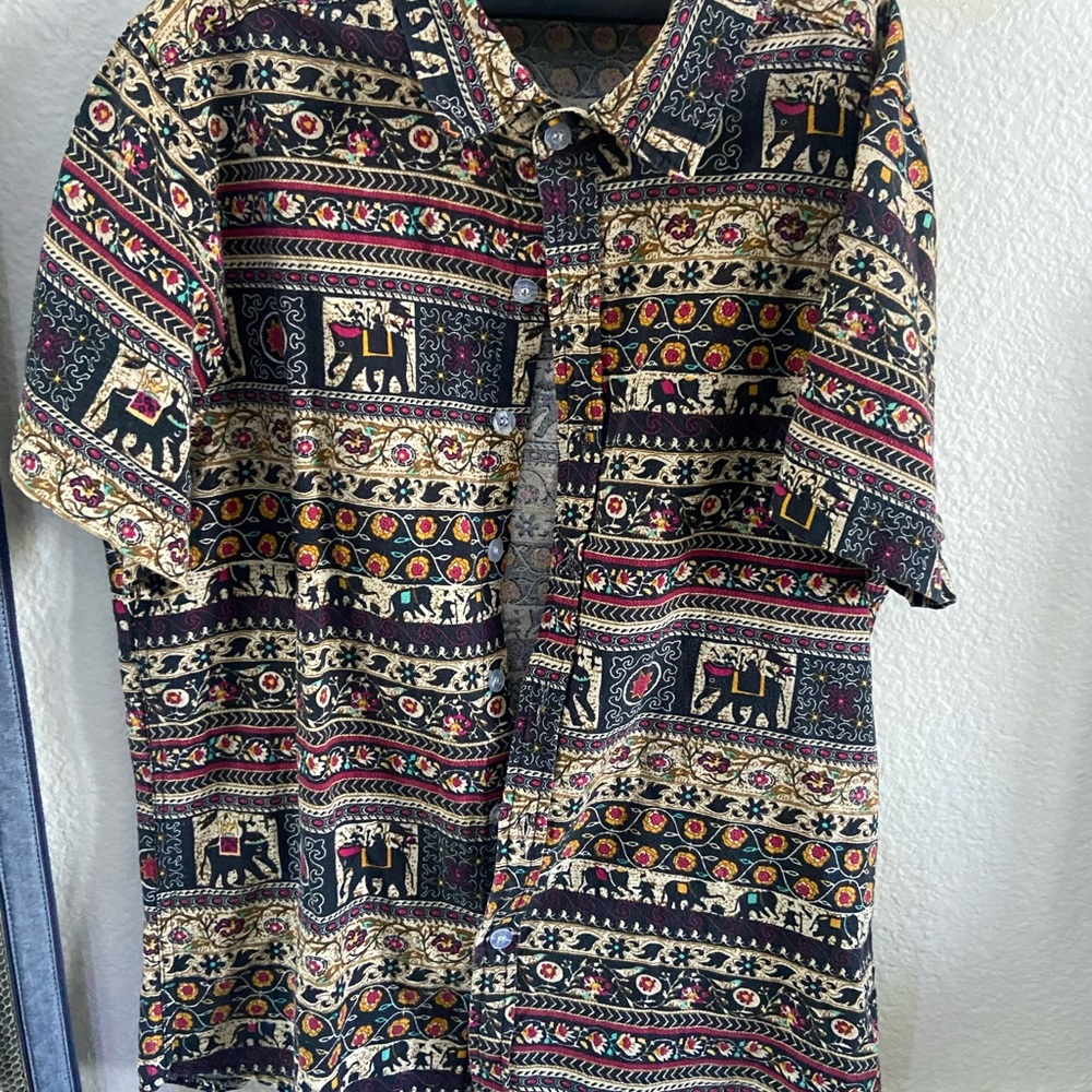 Vintage Elephant Print Shirt